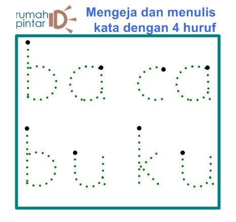 Belajar mengeja dan menulis dasar dengan 4 HURUF